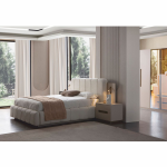 Juego de dormitorio de lujo Casa Padrino blanco / gris – 1 cama doble y 2 mesitas de noche - Imagen 3