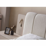 Juego de dormitorio de lujo Casa Padrino blanco / gris – 1 cama doble y 2 mesitas de noche - Imagen 5