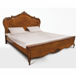 Cama doble barroca de lujo marrón Casa Padrino-Muebles de dormitorio de estilo barroco hechos a mano - Imagen 2