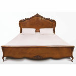Cama doble barroca de lujo marrón Casa Padrino-Muebles de dormitorio de estilo barroco hechos a mano