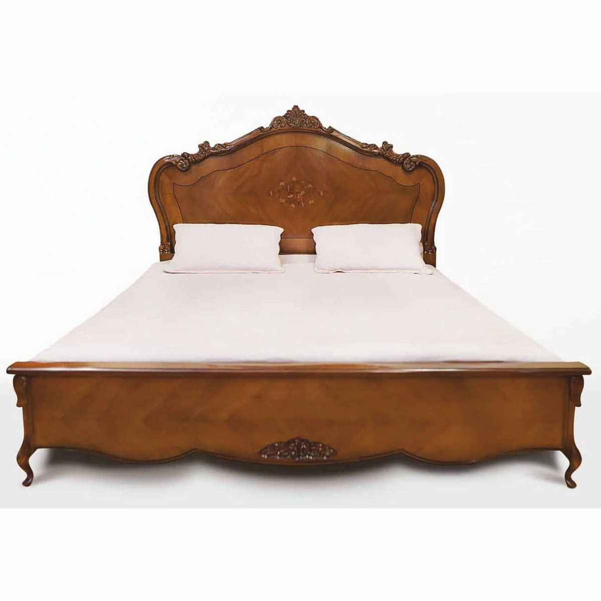 A25 Cama doble barroca de lujo marrón Casa Padrino-Muebles de dormitorio de estilo barroco hechos a mano - Imagen 1