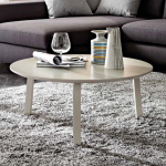 Mesa de centro con tapa redonda de Mdf lacado Made in Italy-Tobiko - Imagen 2