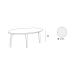 Mesa de centro con tapa redonda de Mdf lacado Made in Italy-Tobiko - Imagen 3