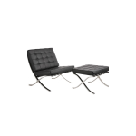 Silla Barcelona con Otomana de Piel Sintética