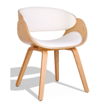 Silla nórdica Burrow S con cojín de piel sintética de madera de arce