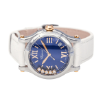 Reloj CHOPARD «Happy Sport» de oro rosa, acero, zafiro, cuero y diamantes - Imagen 3