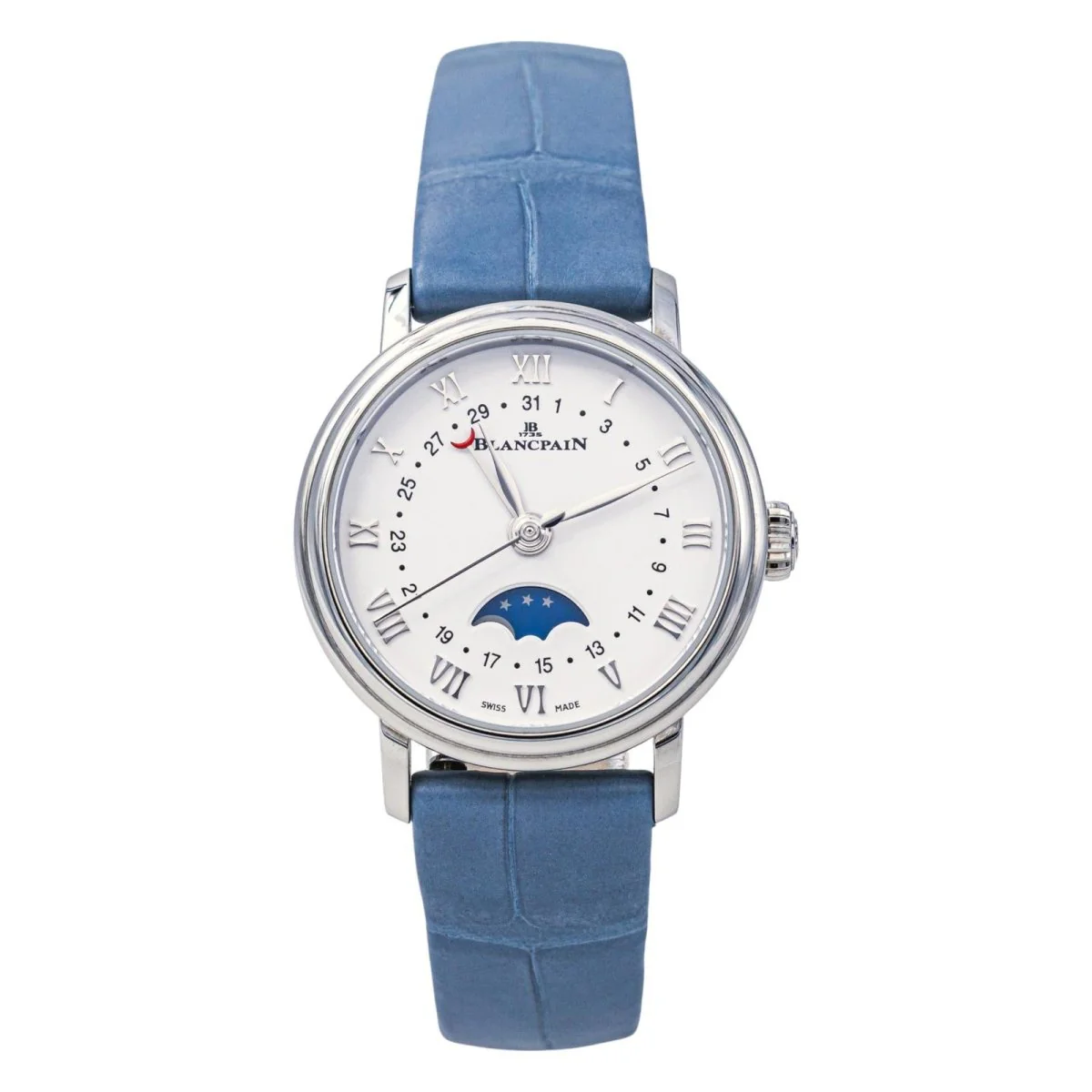 C671 Montre BLANCPAIN «Villeret» en acier, saphir et cuir - Imagen 1