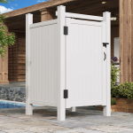Cabina de Ducha Exterior de PVC Blanco - Imagen 3