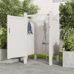 Cabina de Ducha Exterior de PVC Blanco