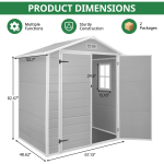 Caseta de jardín exterior 6×4 FT con suelo - Imagen 3