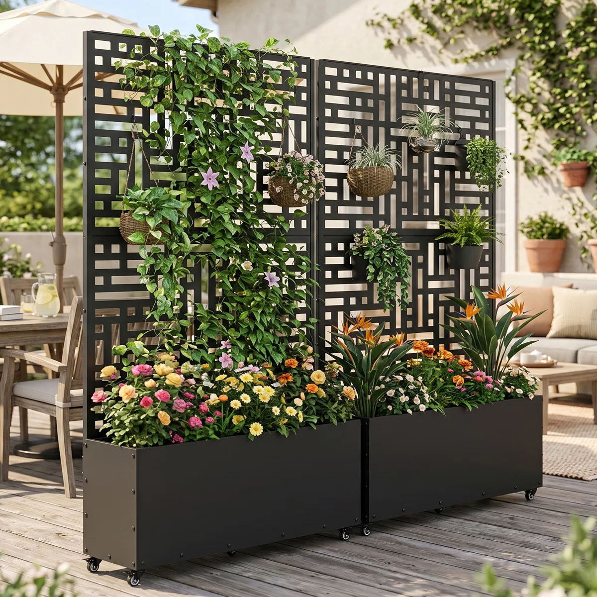 Macetero-de-metalz Jardinera elevada multifuncional de metal galvanizado - Imagen 1