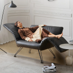 Sillón Lounge Reclinable de Cuero Genuino - Imagen 4