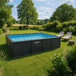 Piscina rectangular de grafito de 6,00 x 3,00 x 1,32m