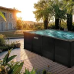 Piscina rectangular de grafito de 4,00 x 3,00 x 1,32 m