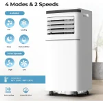 Aire acondicionado portátil de 10 000 BTU con control remoto LCD, deshumidificador ultrasilencioso, enfría 450 pies cuadrados, ACO5406-10K-JP - Imagen 2