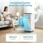 Aire acondicionado portátil de 10 000 BTU con control remoto LCD, deshumidificador ultrasilencioso, enfría 450 pies cuadrados, ACO5406-10K-JP - Imagen 4