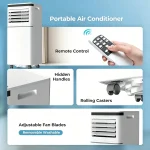 Aire acondicionado portátil de 10 000 BTU con control remoto LCD, deshumidificador ultrasilencioso, enfría 450 pies cuadrados, ACO5406-10K-JP - Imagen 5